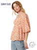 Curvy Citrus Blooms Blouse