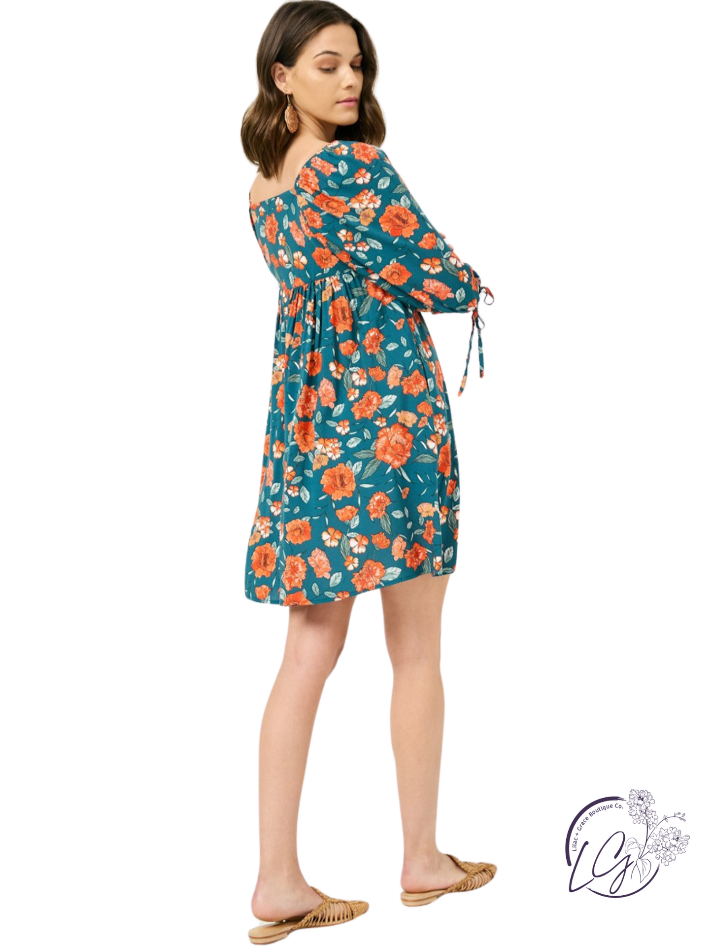 Gardenlace Tie Sleeve Mini Dress