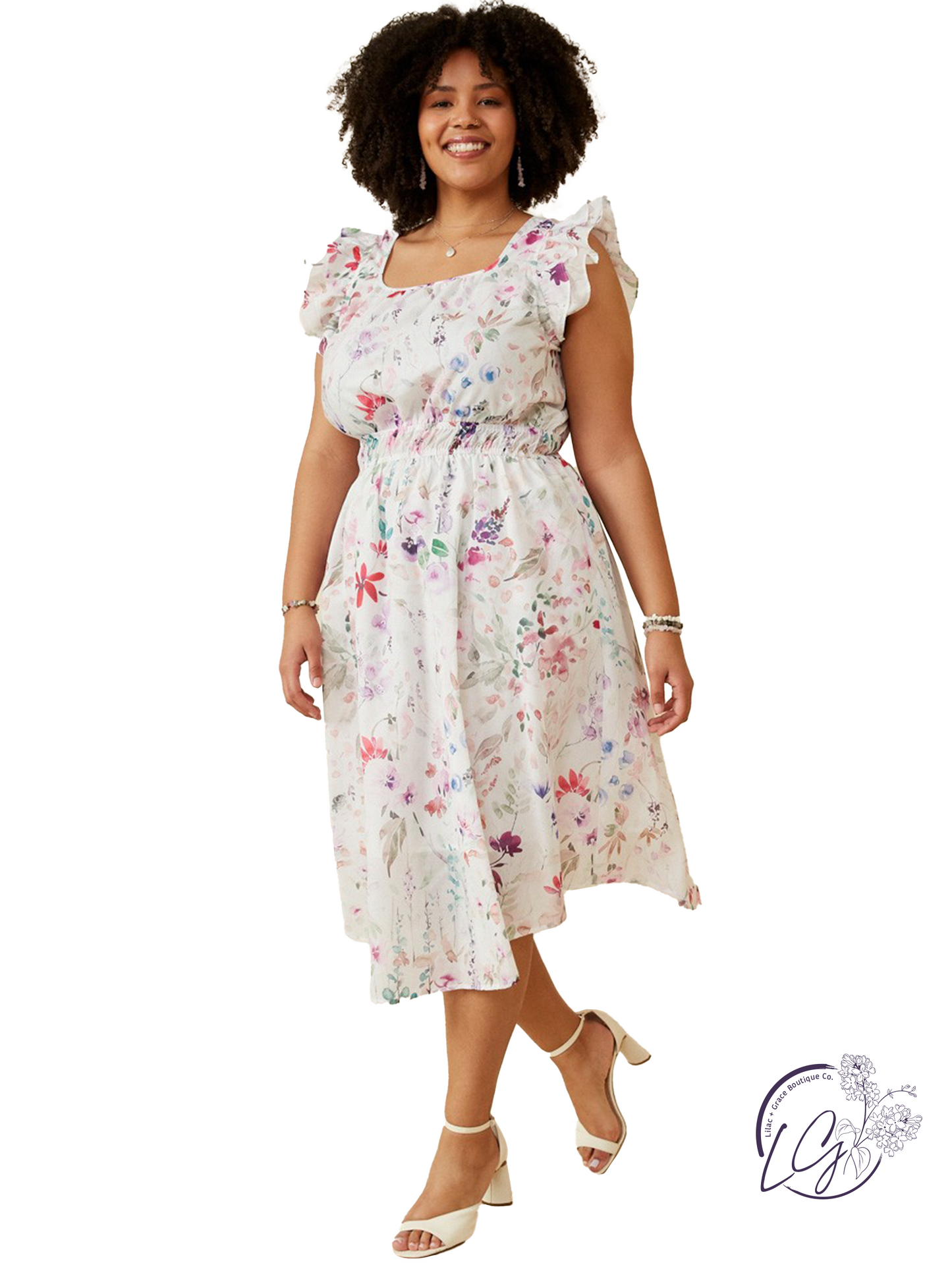 Curvy Paint The Sky Midi Dress