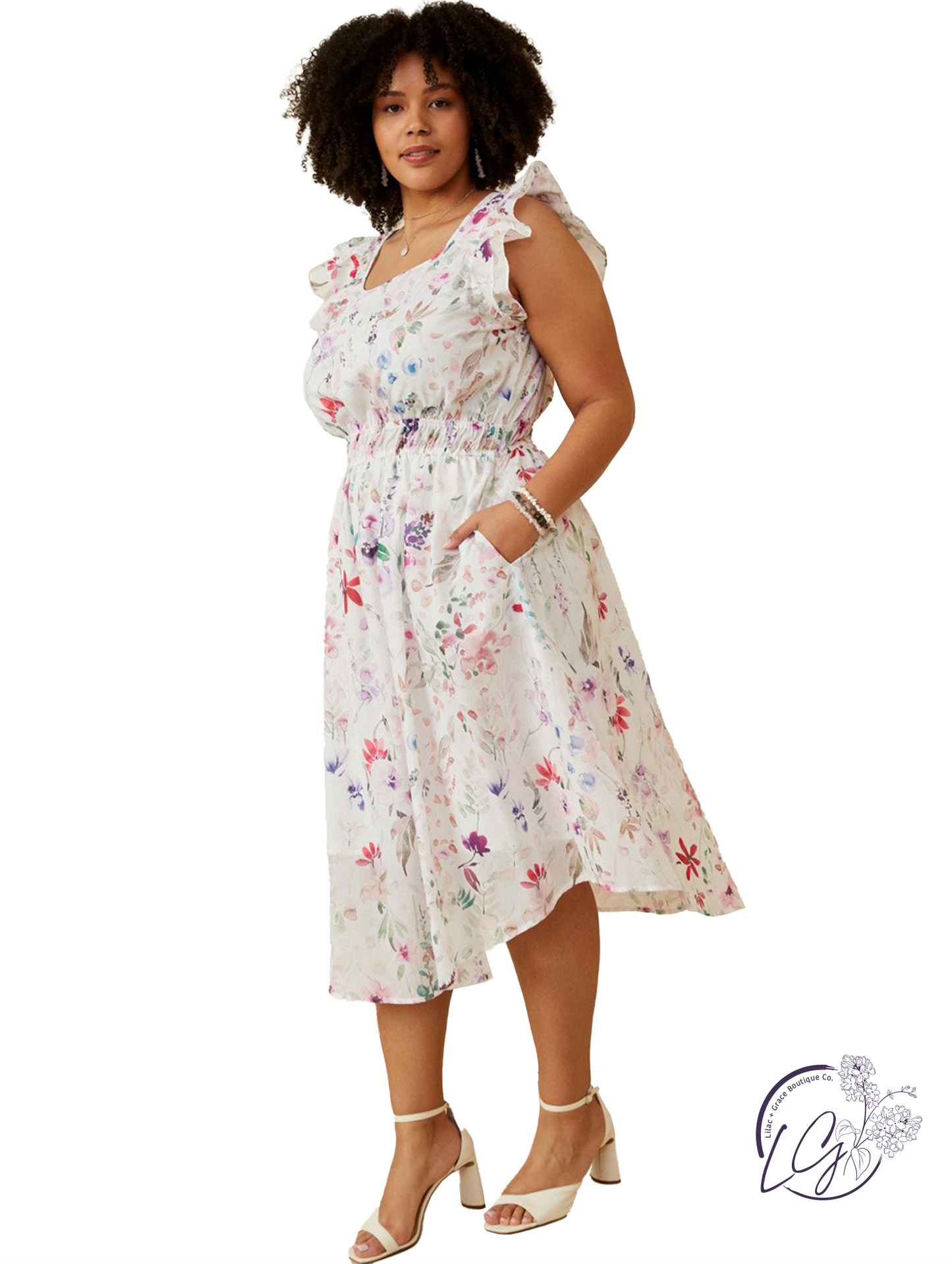 Curvy Paint The Sky Midi Dress
