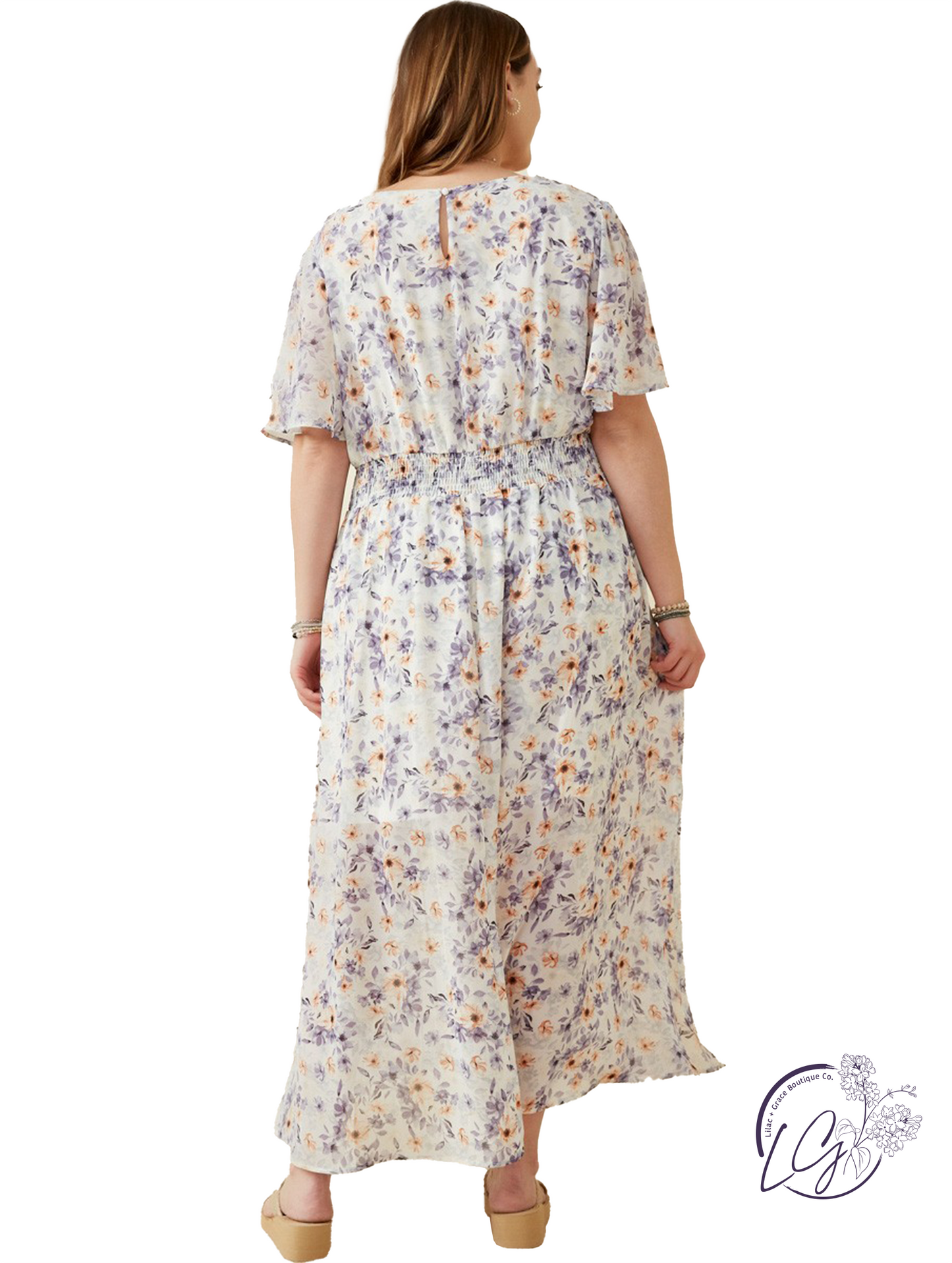 Curvy Tea And Flowers Dress