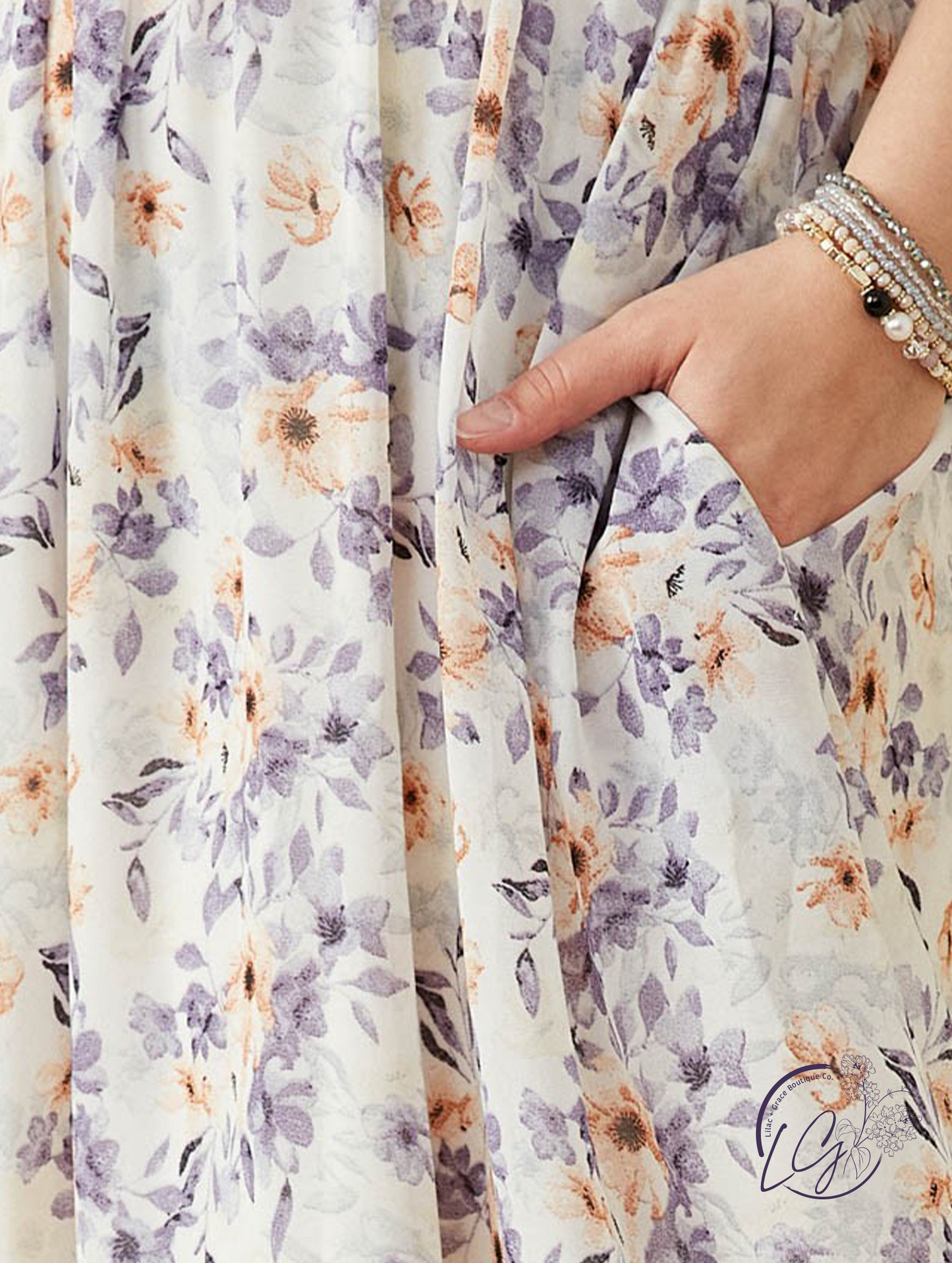 Curvy Tea And Flowers Dress