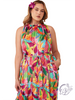 Curvy Sunny Hues Belted Dress