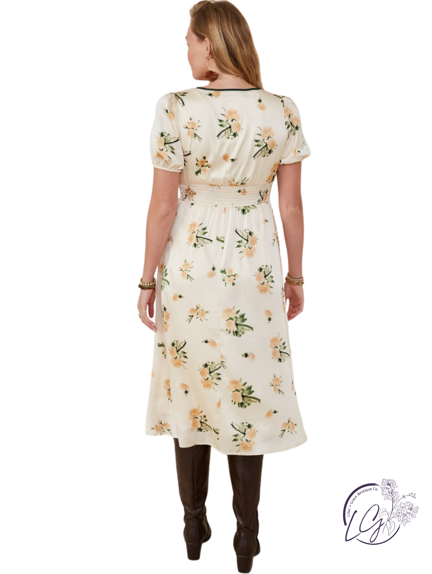 Luna Trim Satin Dress