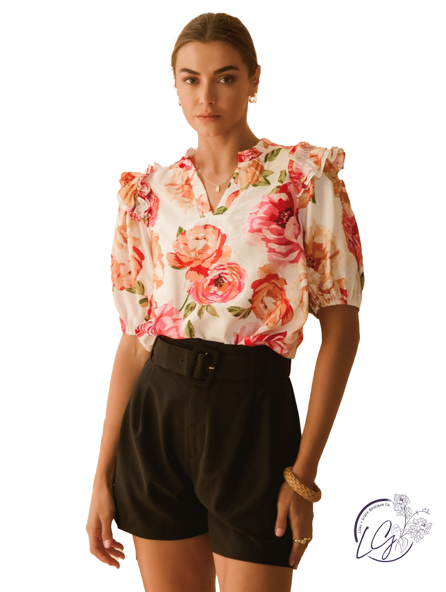 Curvy Sketchsong Printed Blouse