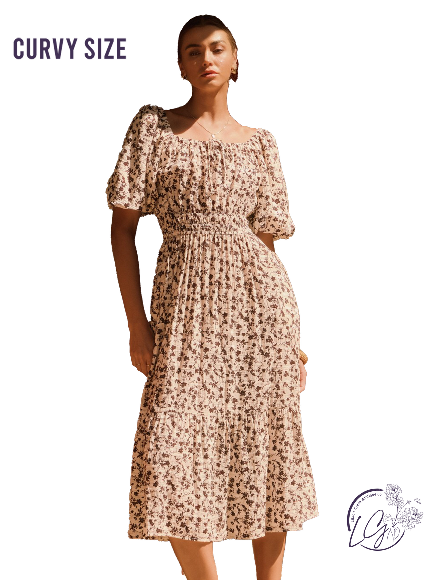 Curvy Scatter the Light Midi Dress