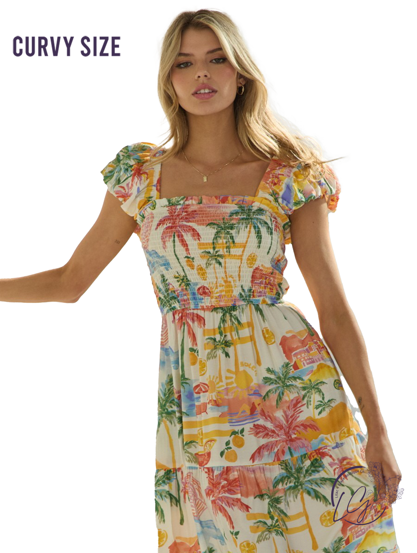 Curvy Storyline Flow Tiered Maxi Dress