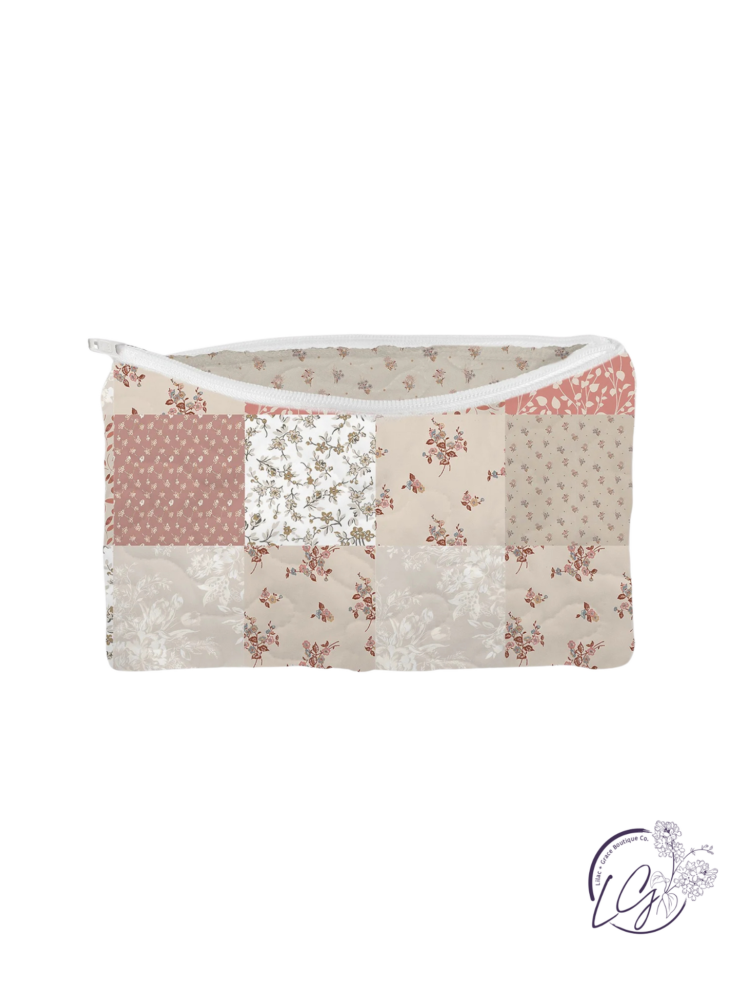 Waverly Patchwork Rose Quilted Makeup Bag