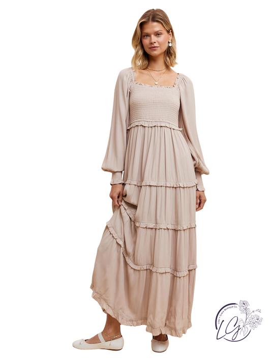 Pumpkin Spice Tiered Maxi Dress