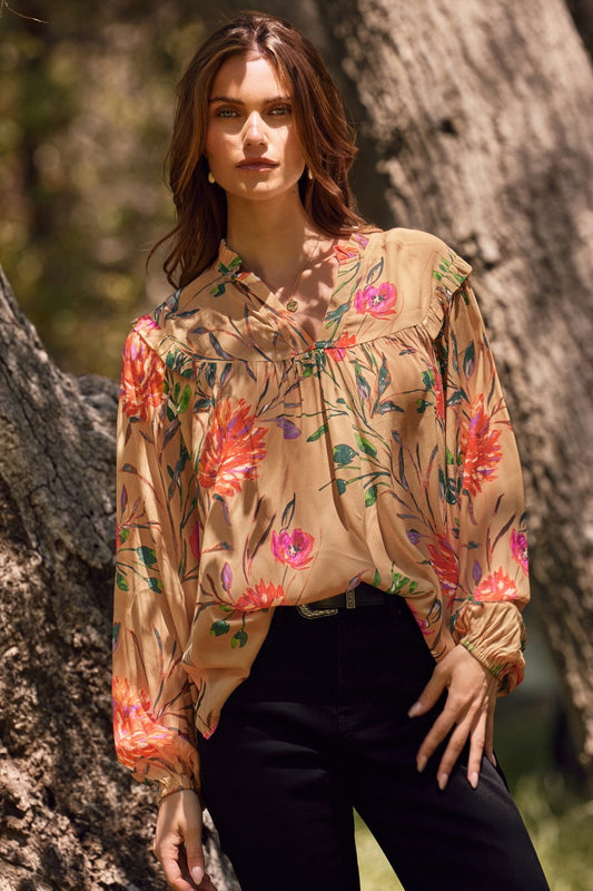 Curvy Painted Meadow Muse Top