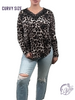 Curvy Ready For Leopard Long Sleeve Top