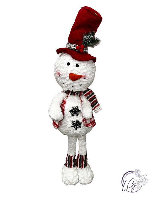 Jolly Crimson Snowman Stander
