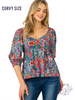 Curvy Blossom Sweetheart Top