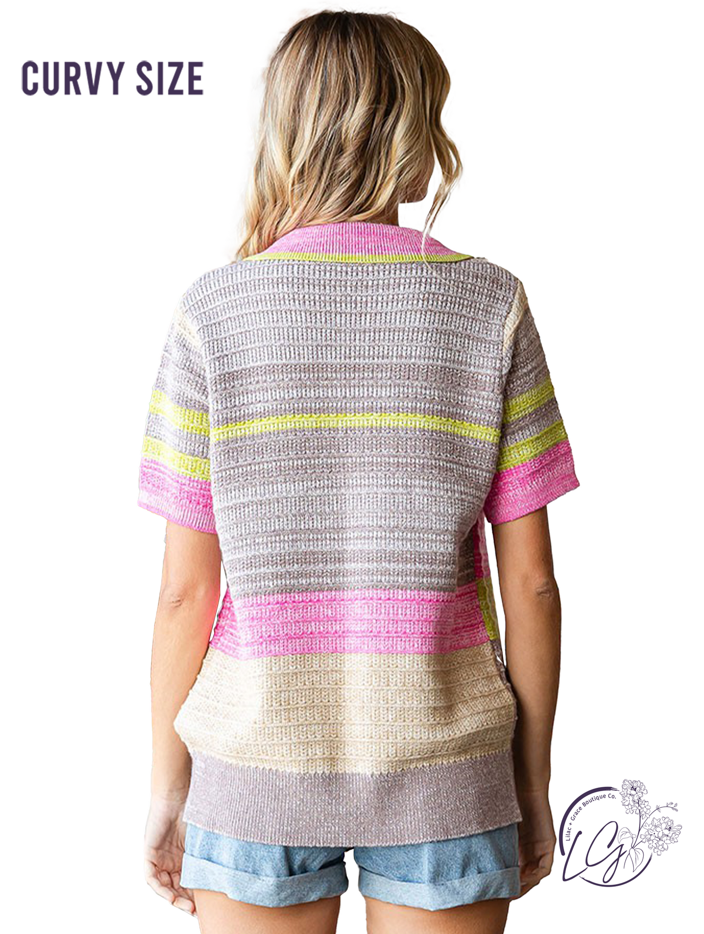 Curvy Gentle Light Short Sleeve Sweater