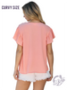 Curvy Peachy Sunset Glow Blouse