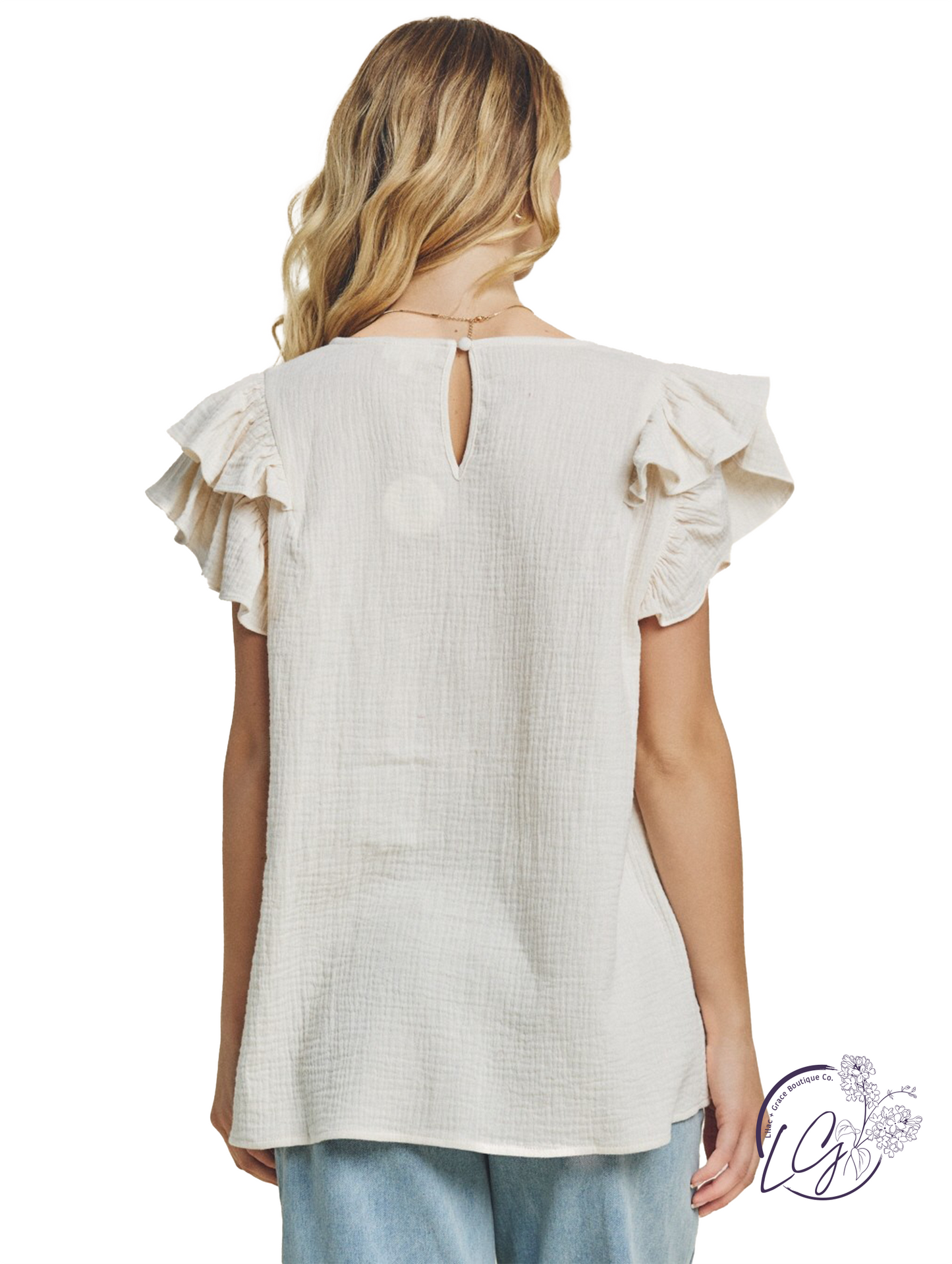 Sunday Brunch Ruffle Sleeve Blouse