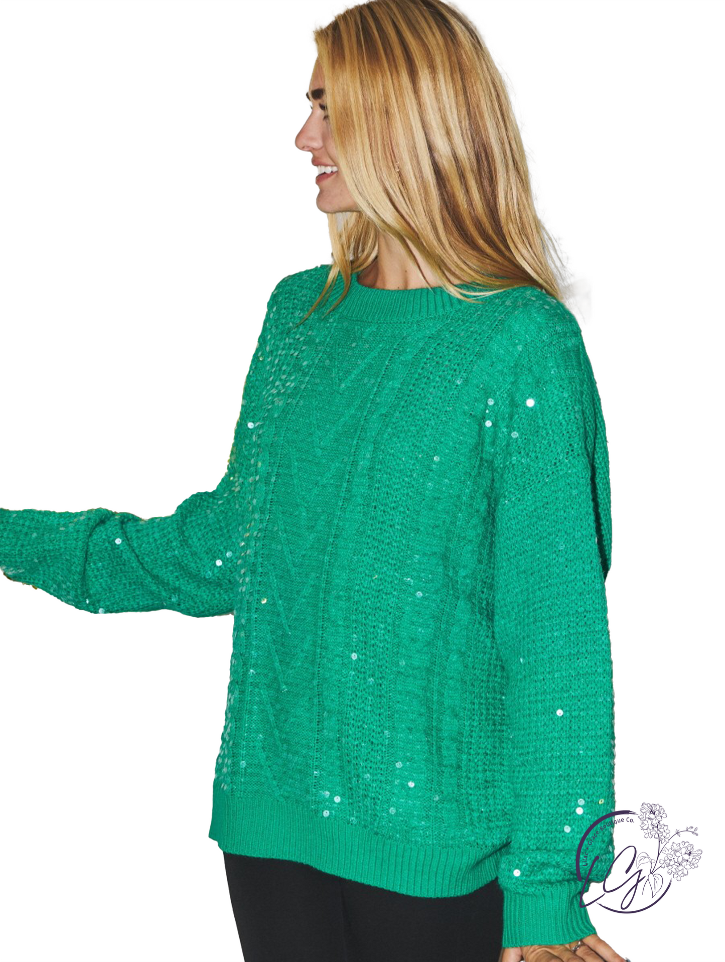 Jolly Hues Sequin Crewneck Sweater