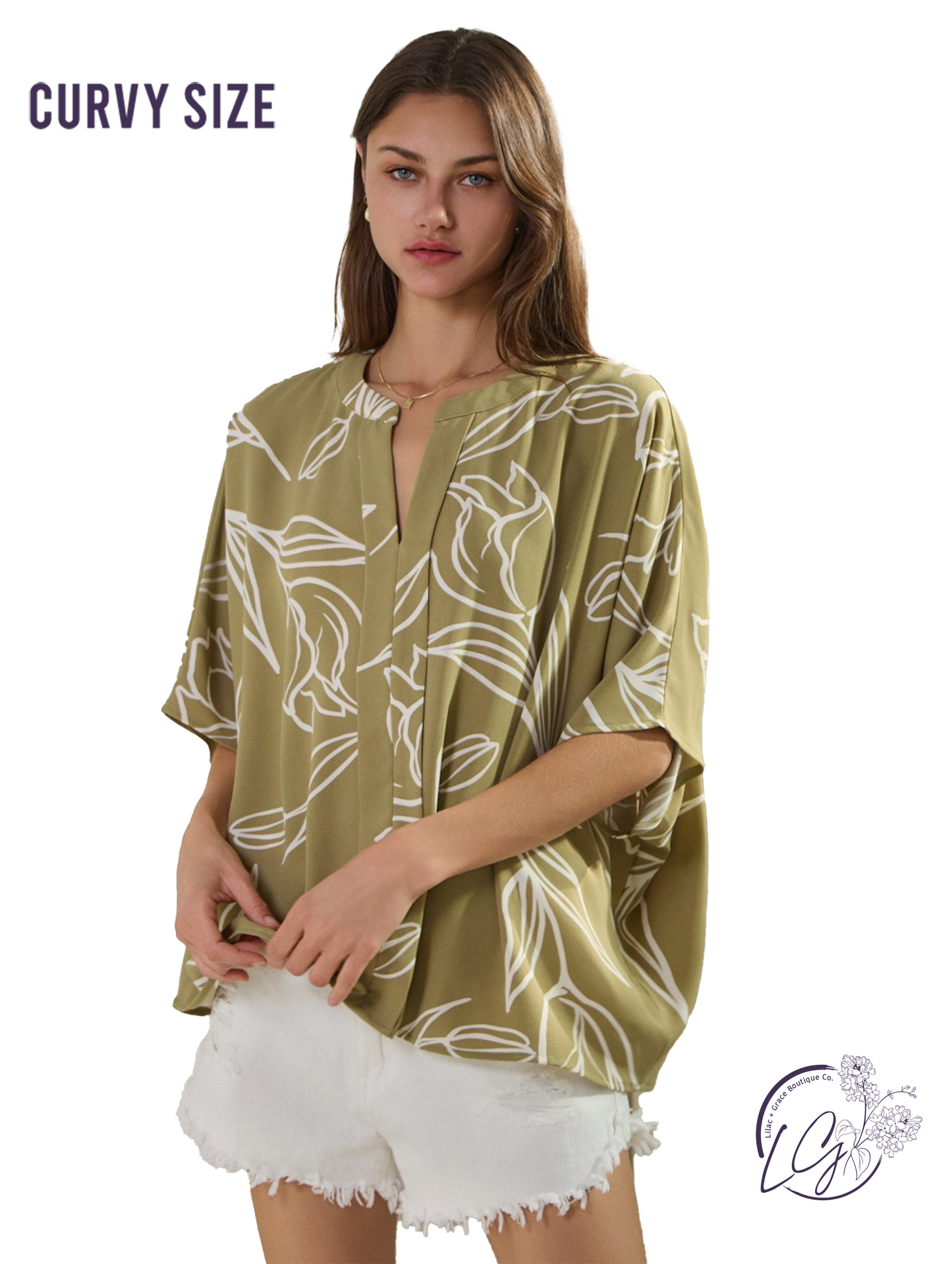 Curvy Trace the Wild Blouse