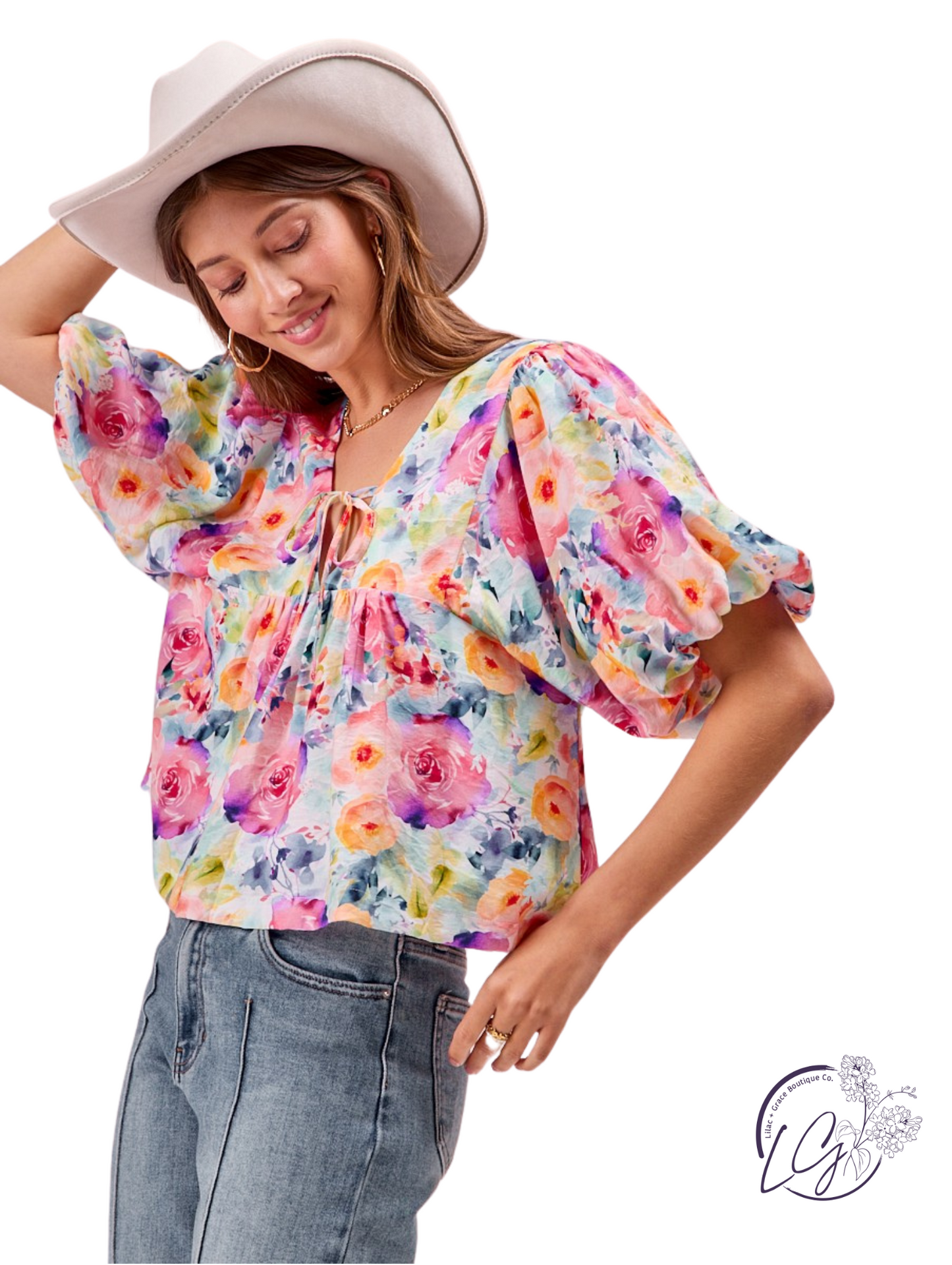 Sunset Balloon Sleeves Top