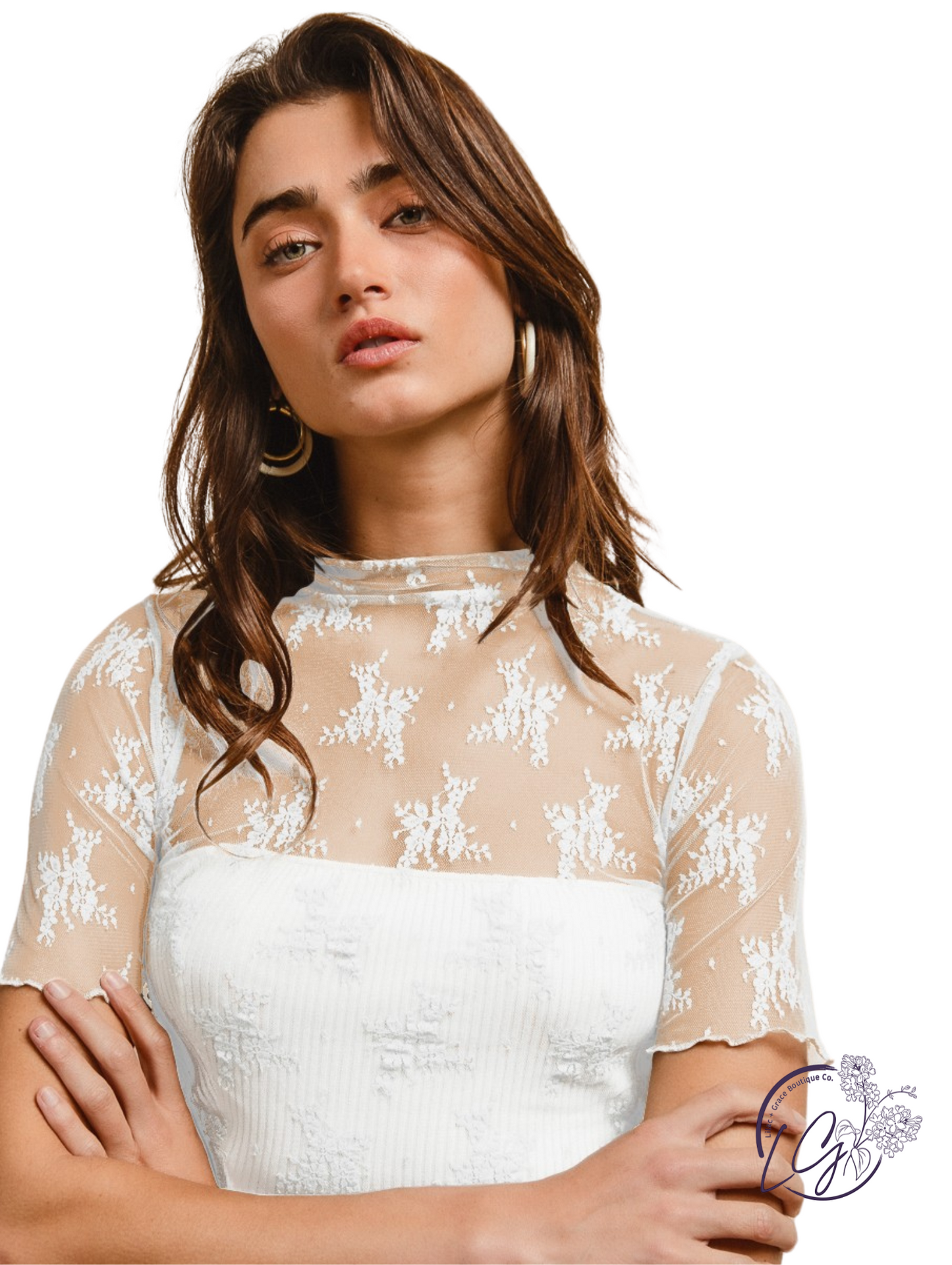 Floating Veils Mesh Top