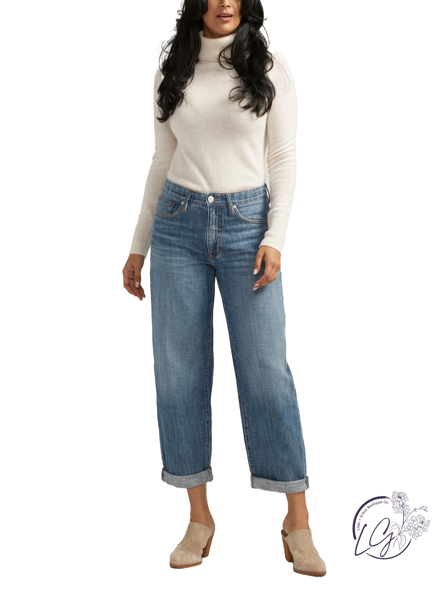 Vivian Mid Rise Boyfriend Jeans