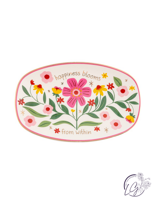 Oval Trinket Dish Happiness Blooms