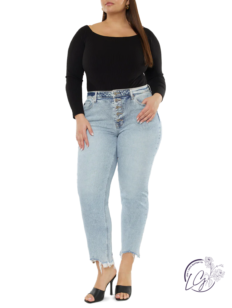 Curvy Madeline High Rise Straight Leg Jeans By KanCan