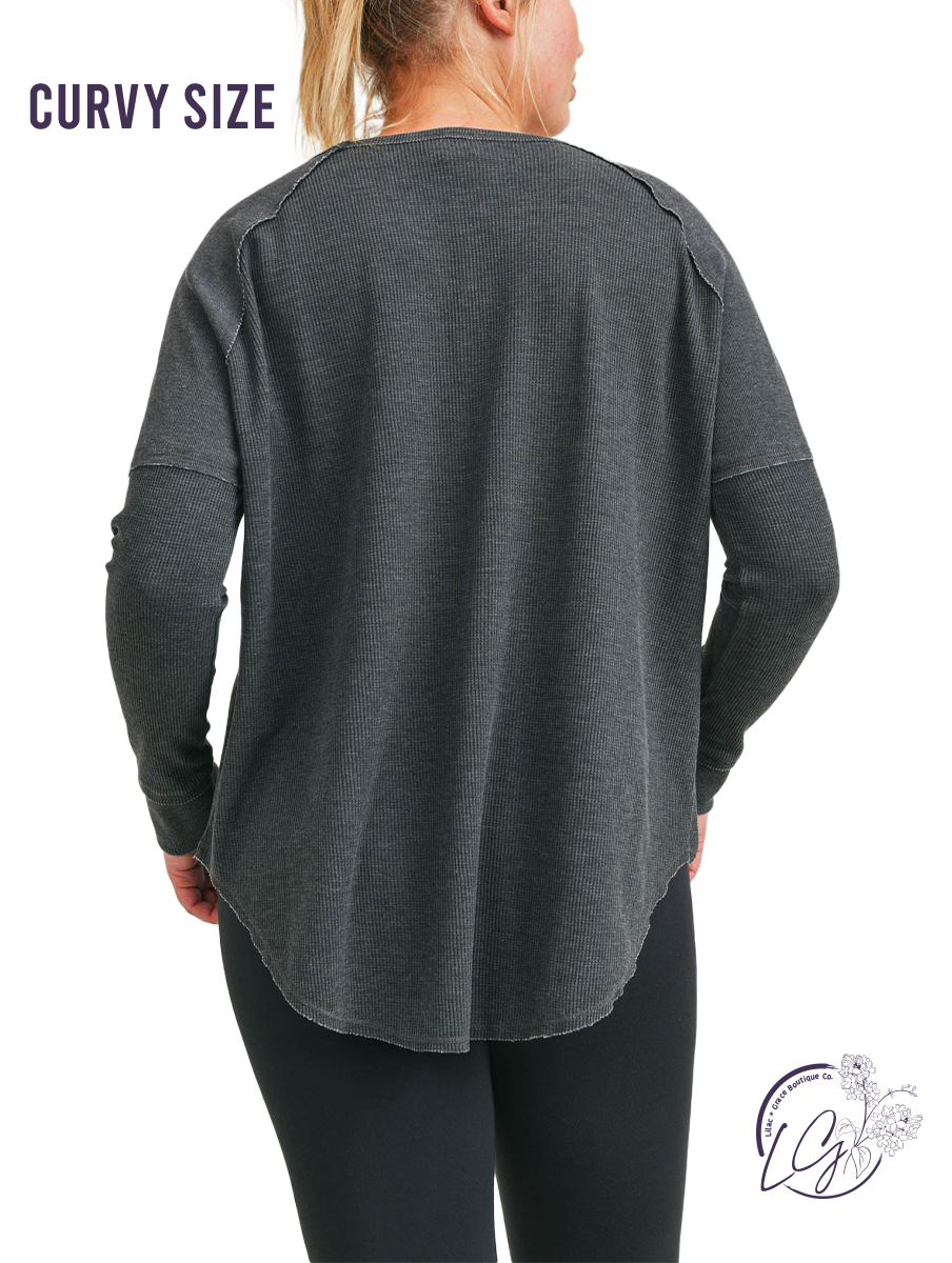 Curvy Training Waffle Raglan Tee