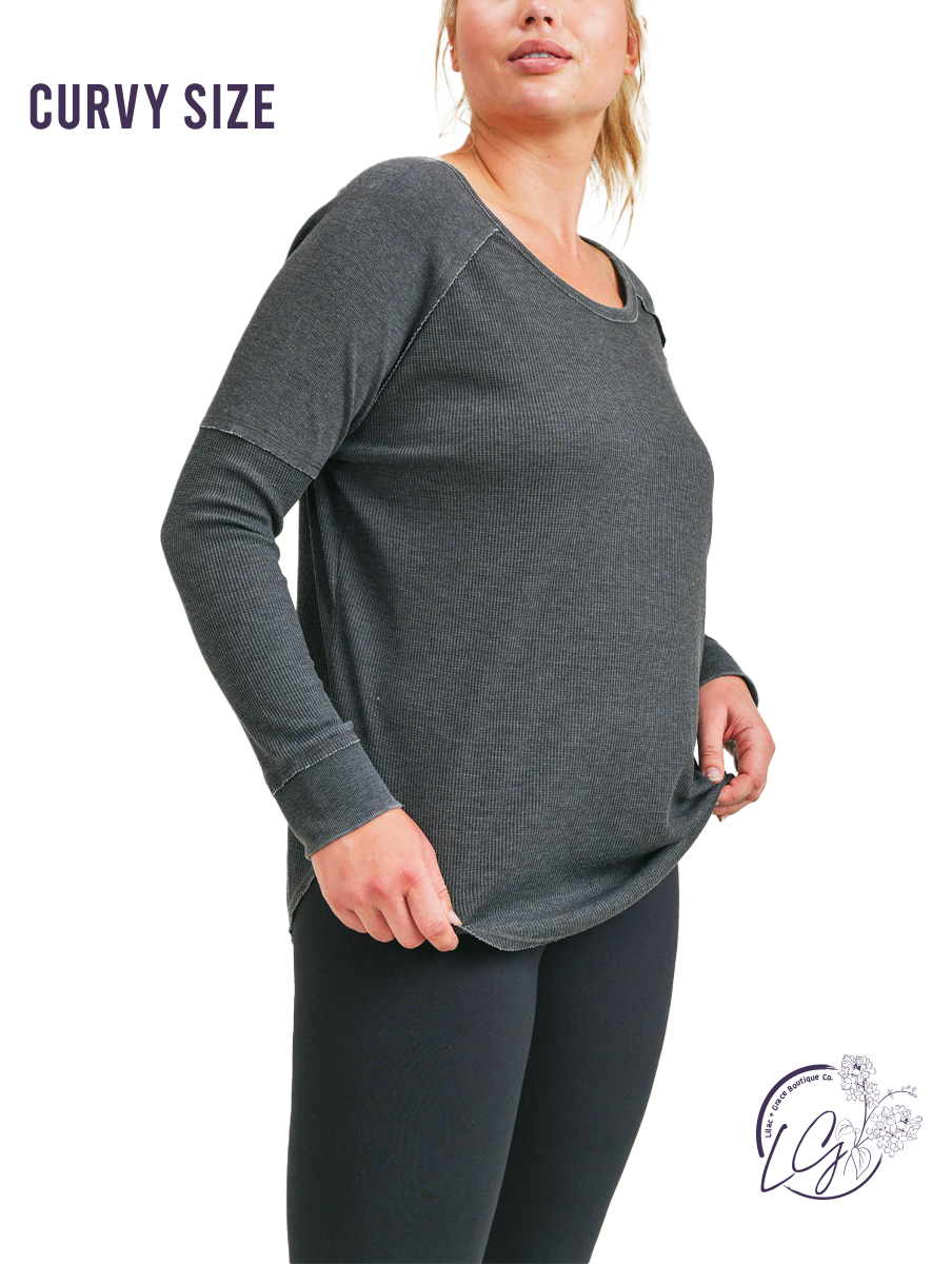 Curvy Training Waffle Raglan Tee