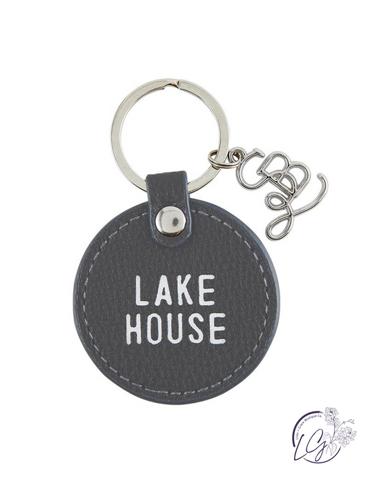 Face to Face Leather Key Tag - Lake House