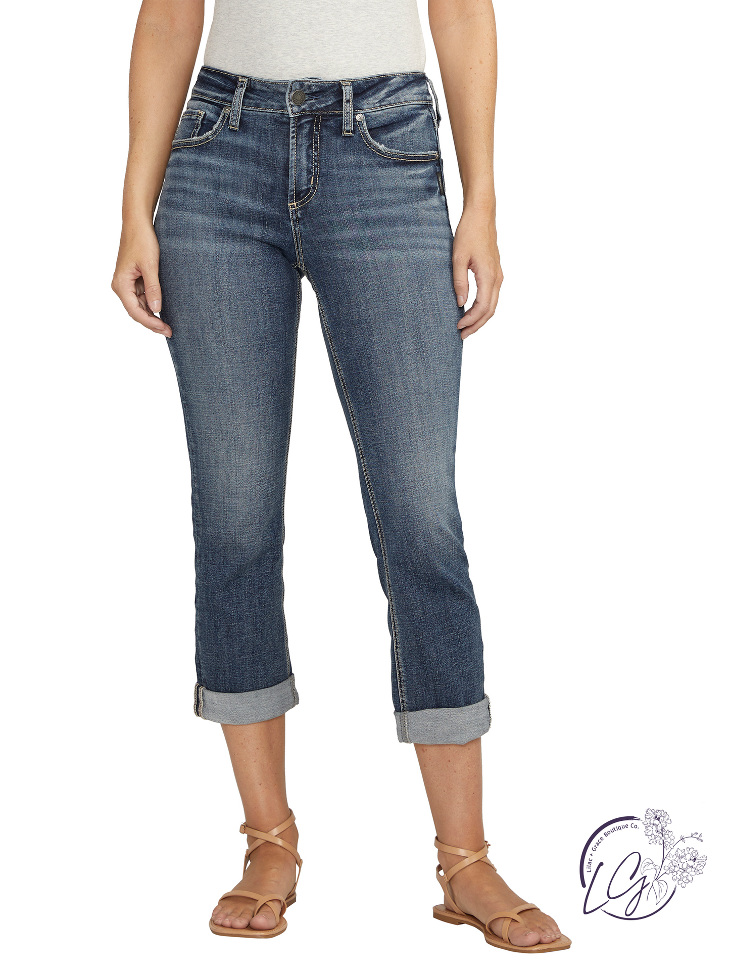 Americana Mid Rise Capri Non-Distress by Silver Jeans