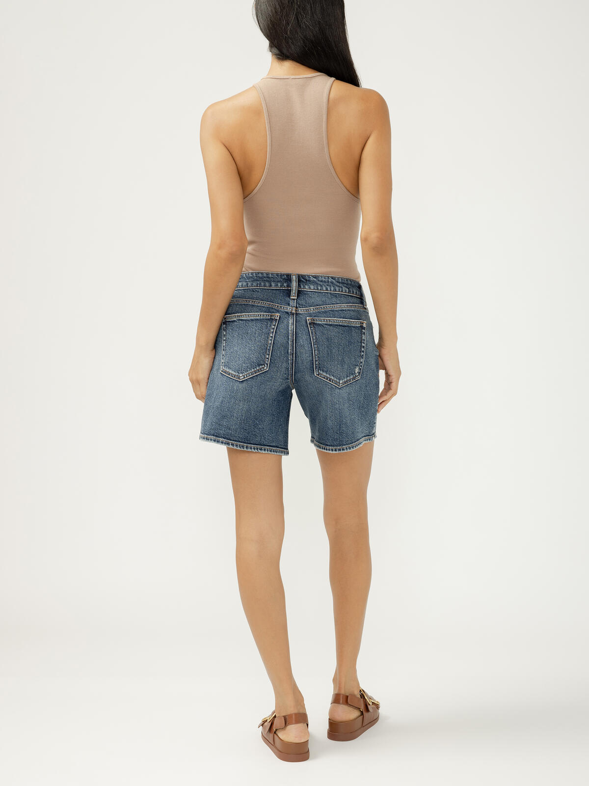 Meadow Lane Long Denim Shorts by Silver Jeans Co.