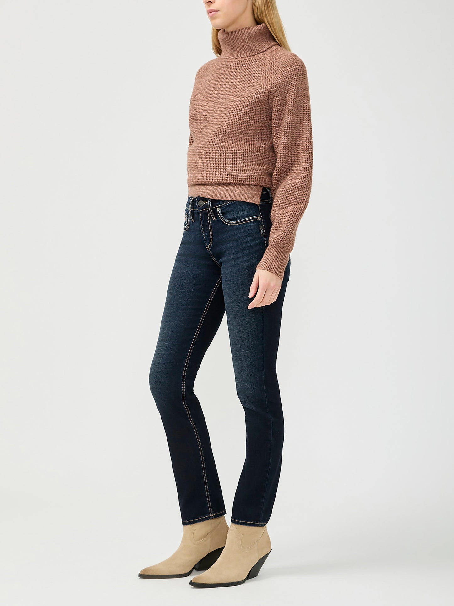 Bridgette Mid Rise Straight Leg Stretch Non-Distressed By Silver Jeans