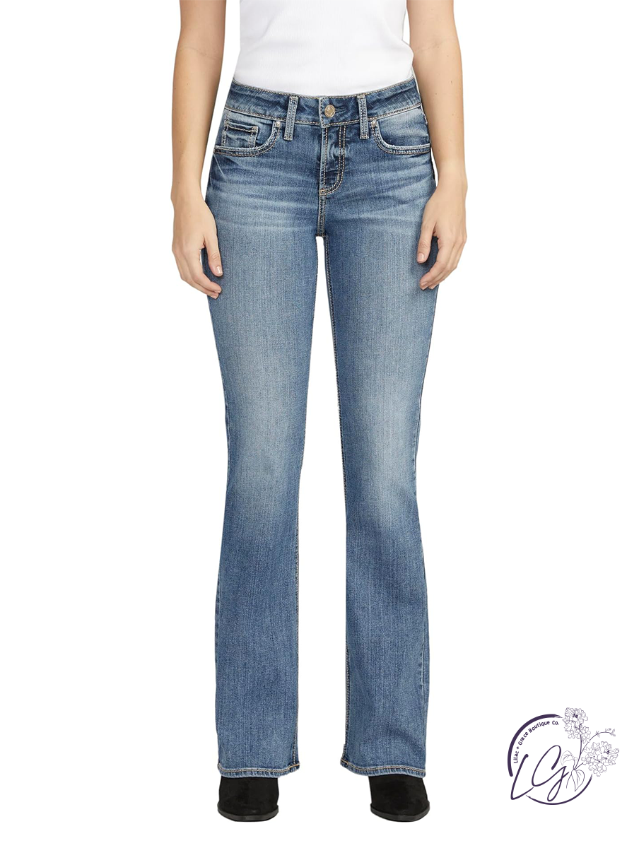 Thelma Suki Mid-Rise Bootcut Jeans By Silver Jeans