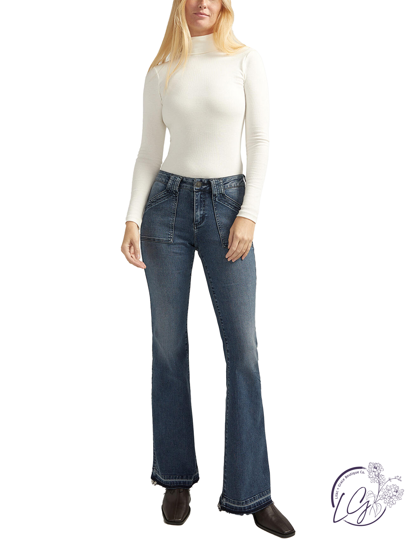 Stevie Suki Mid Rise Flare Leg Jeans by Silver Jeans