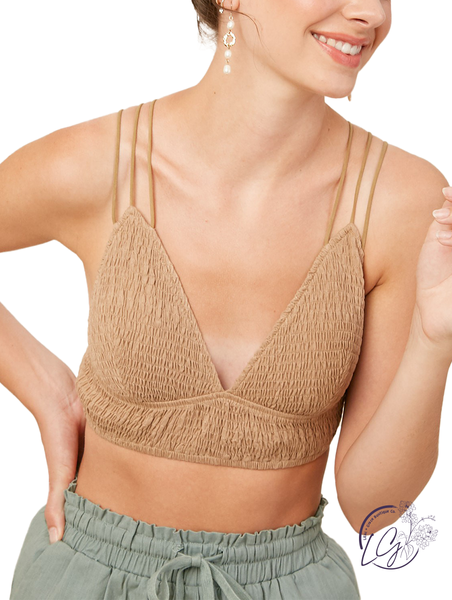 Just That Easy Smocked Bralette