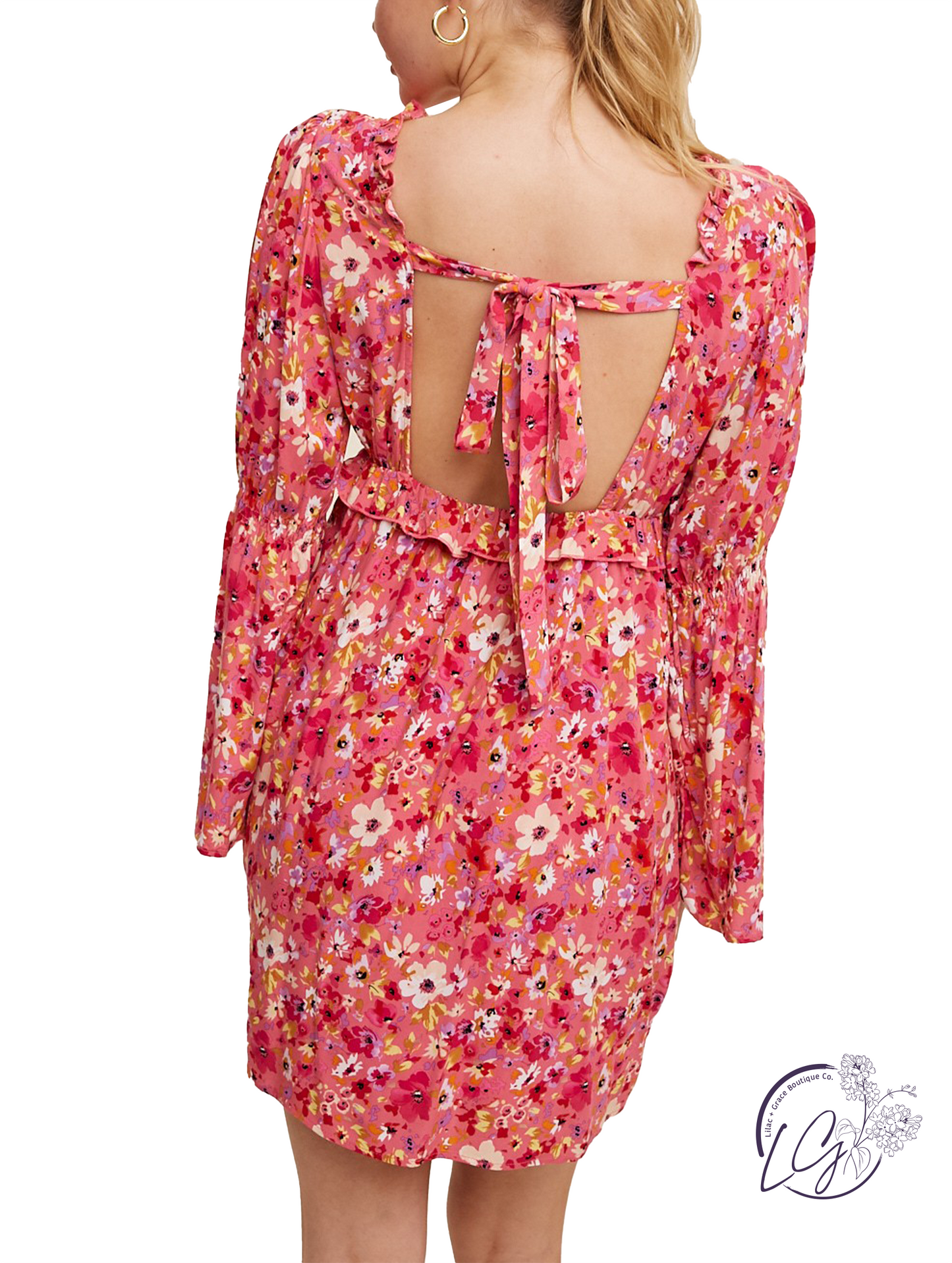 Floral Dreams Open Back Mini Dress