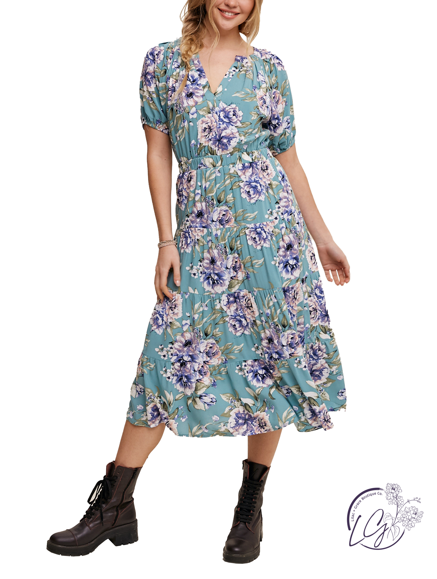 Garden Gala Cinched Waist Dress