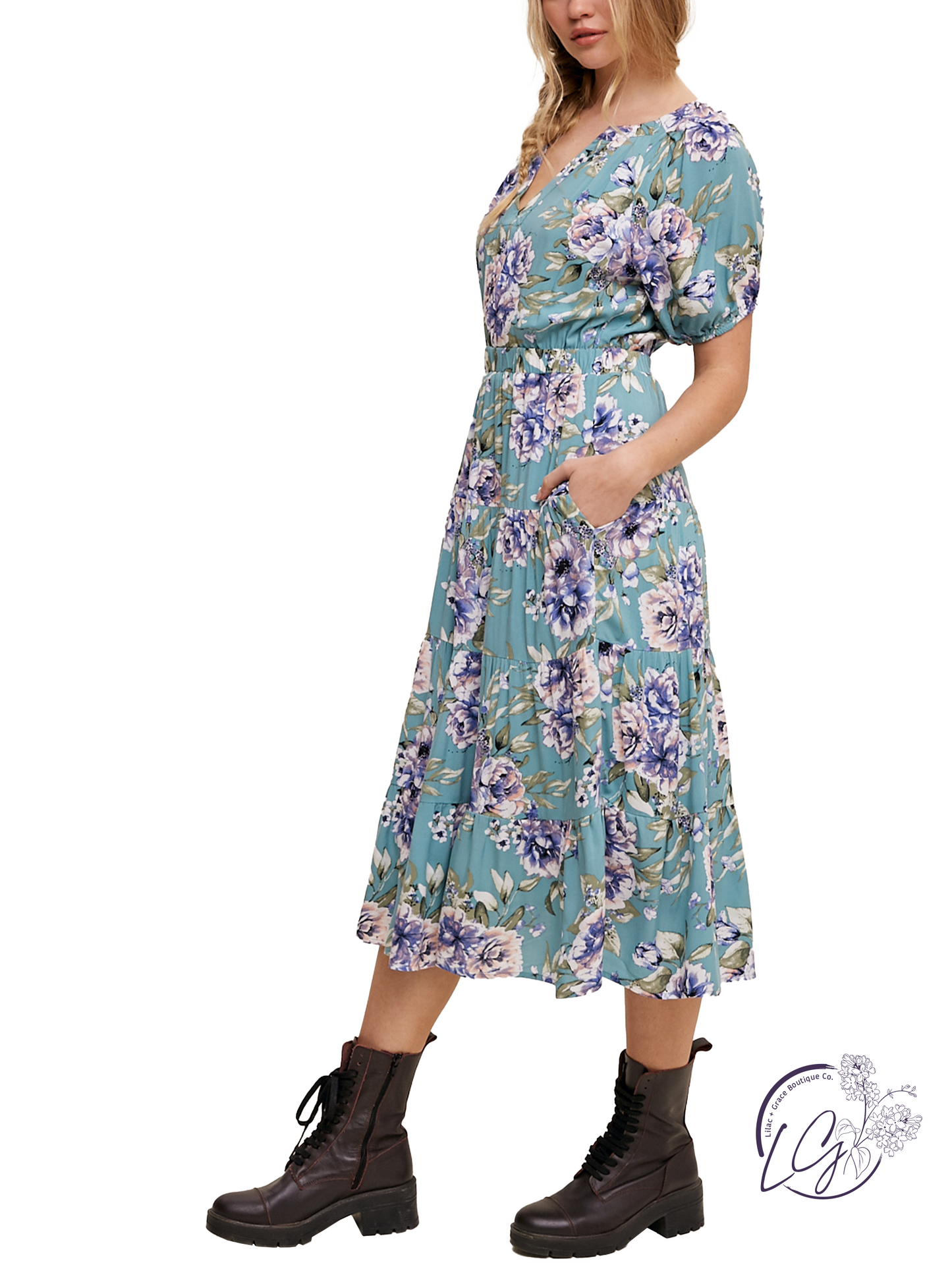 Garden Gala Cinched Waist Dress