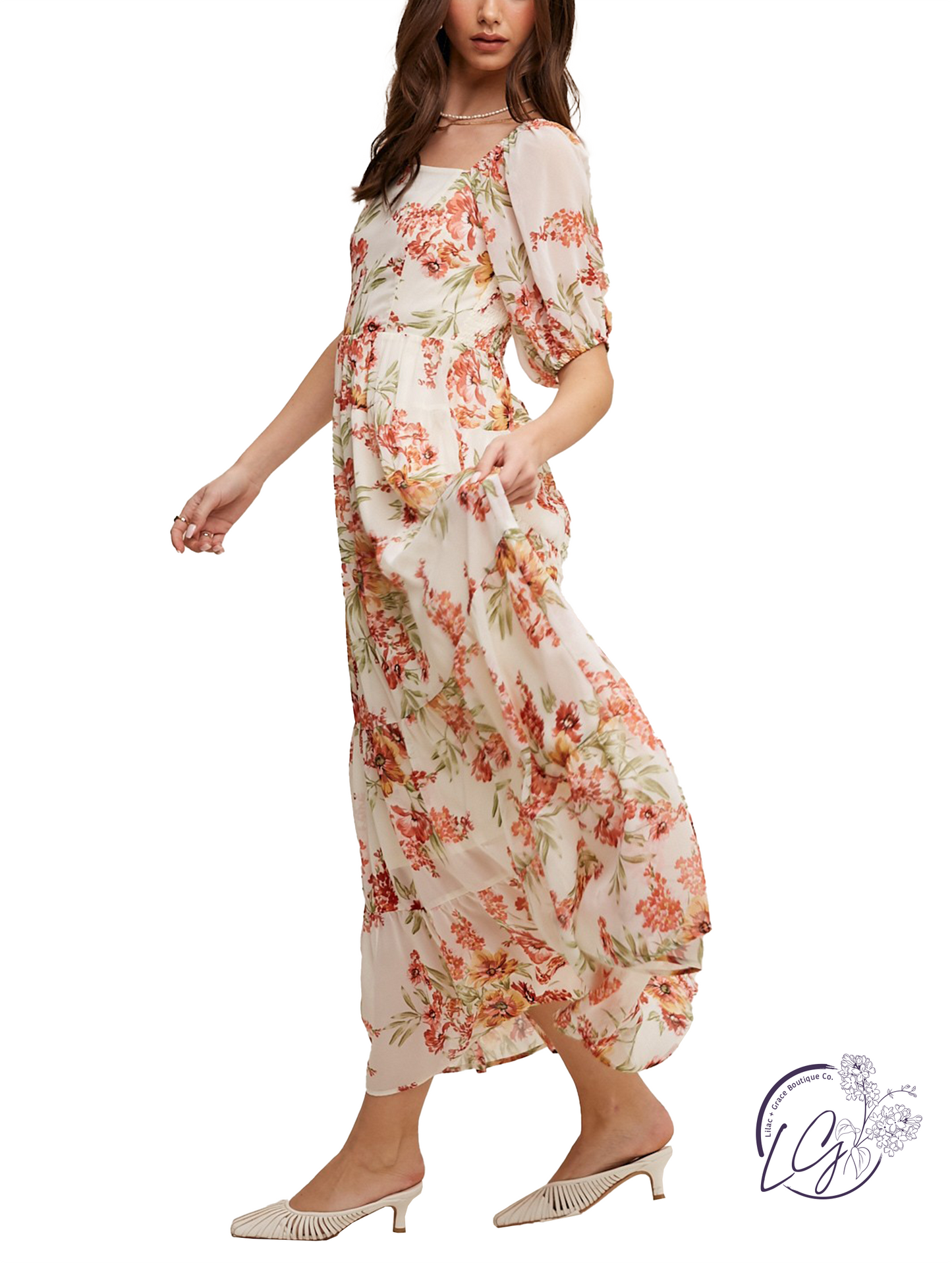 Chiffon Posy Maxi Dress