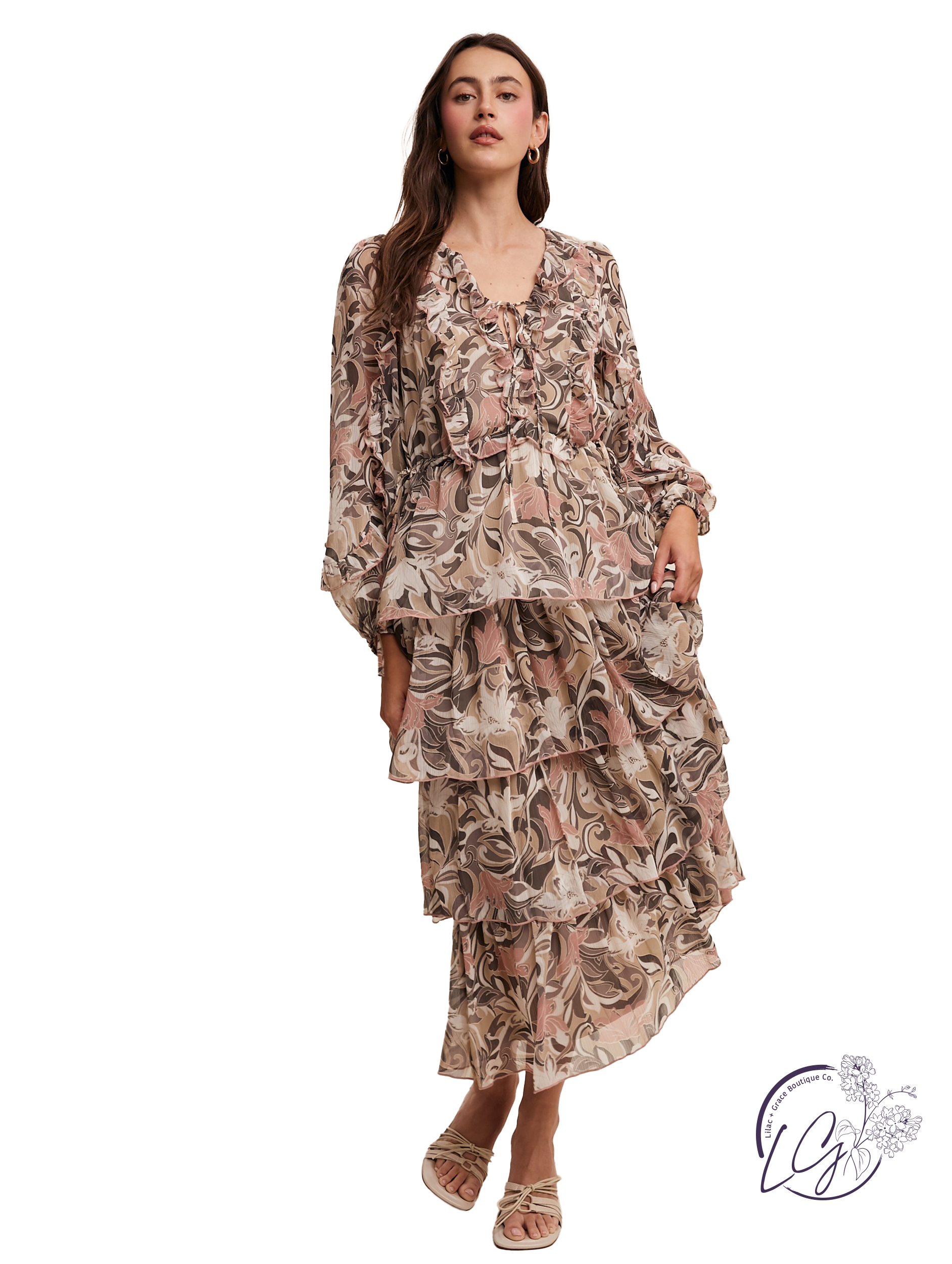 Roots Entwined Maxi Dress Grey Multi / Medium Roots Entwined Maxi Dress Grey Multi / Medium