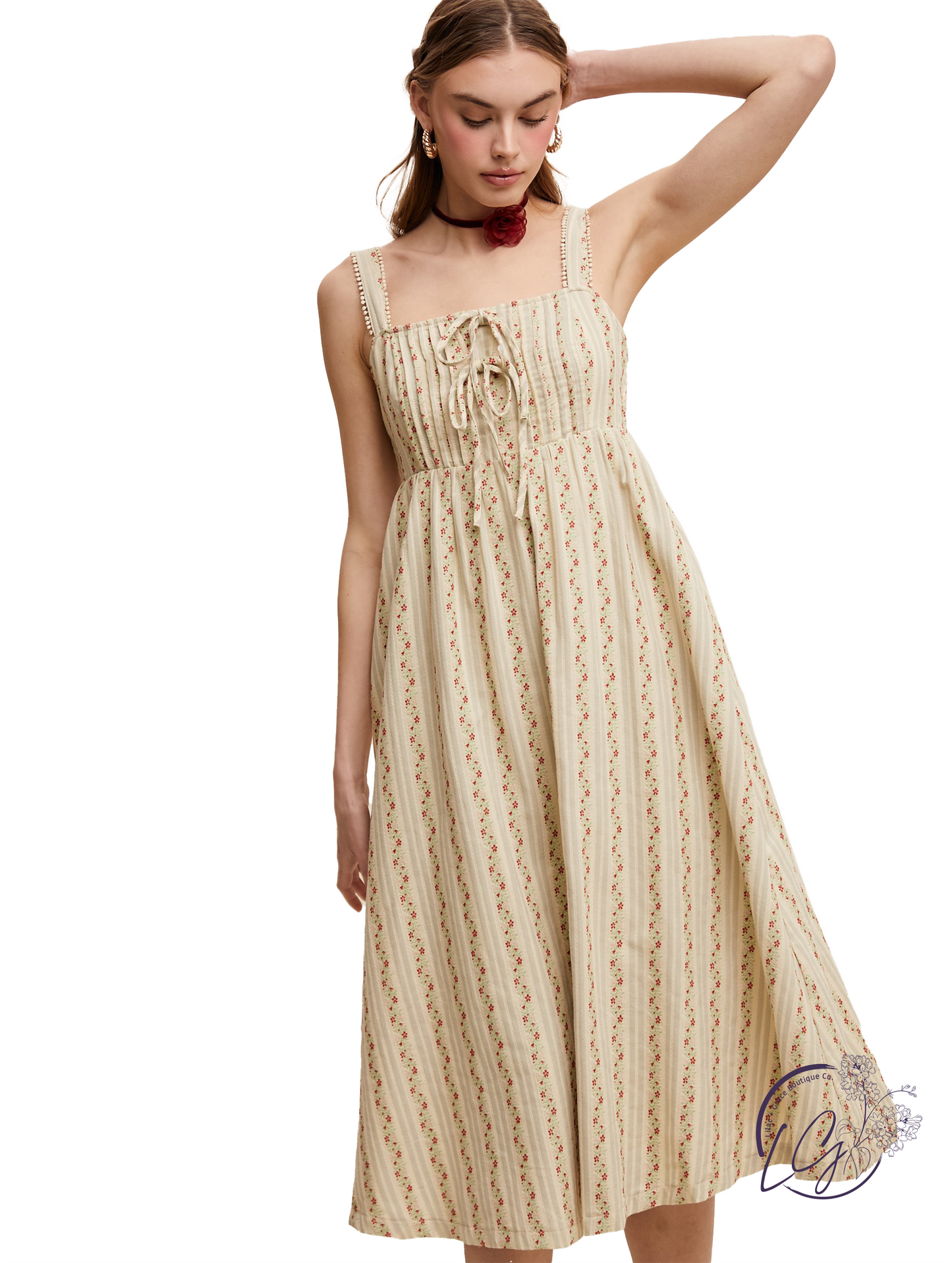 Stitchtrail Striped Midi Dress