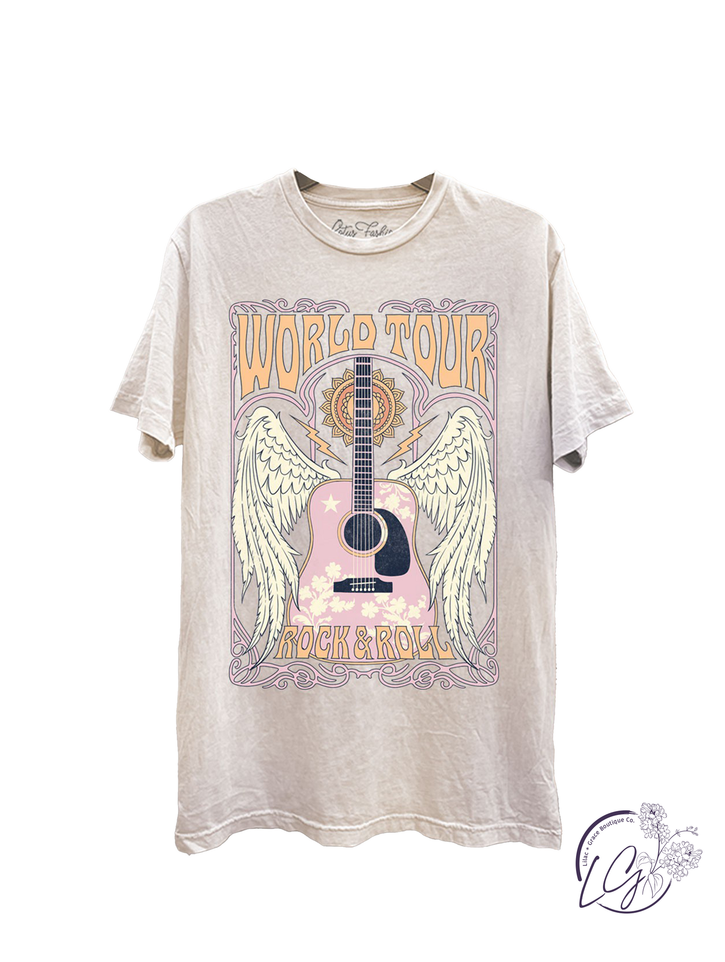 World Tour Rock & Roll Graphic Top