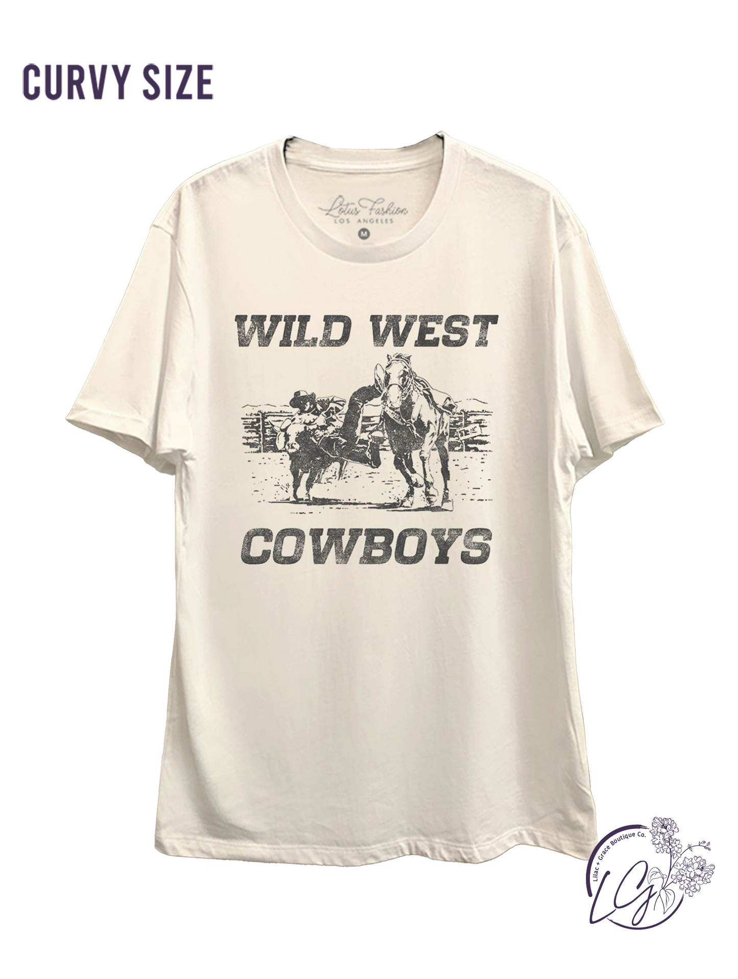 Curvy Wild West Cowboys Graphic Top