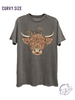 Curvy Highland Cow Graphic Top