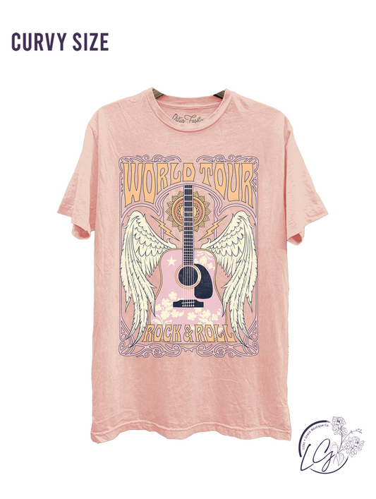 Curvy World Tour Rock & Roll Graphic Top