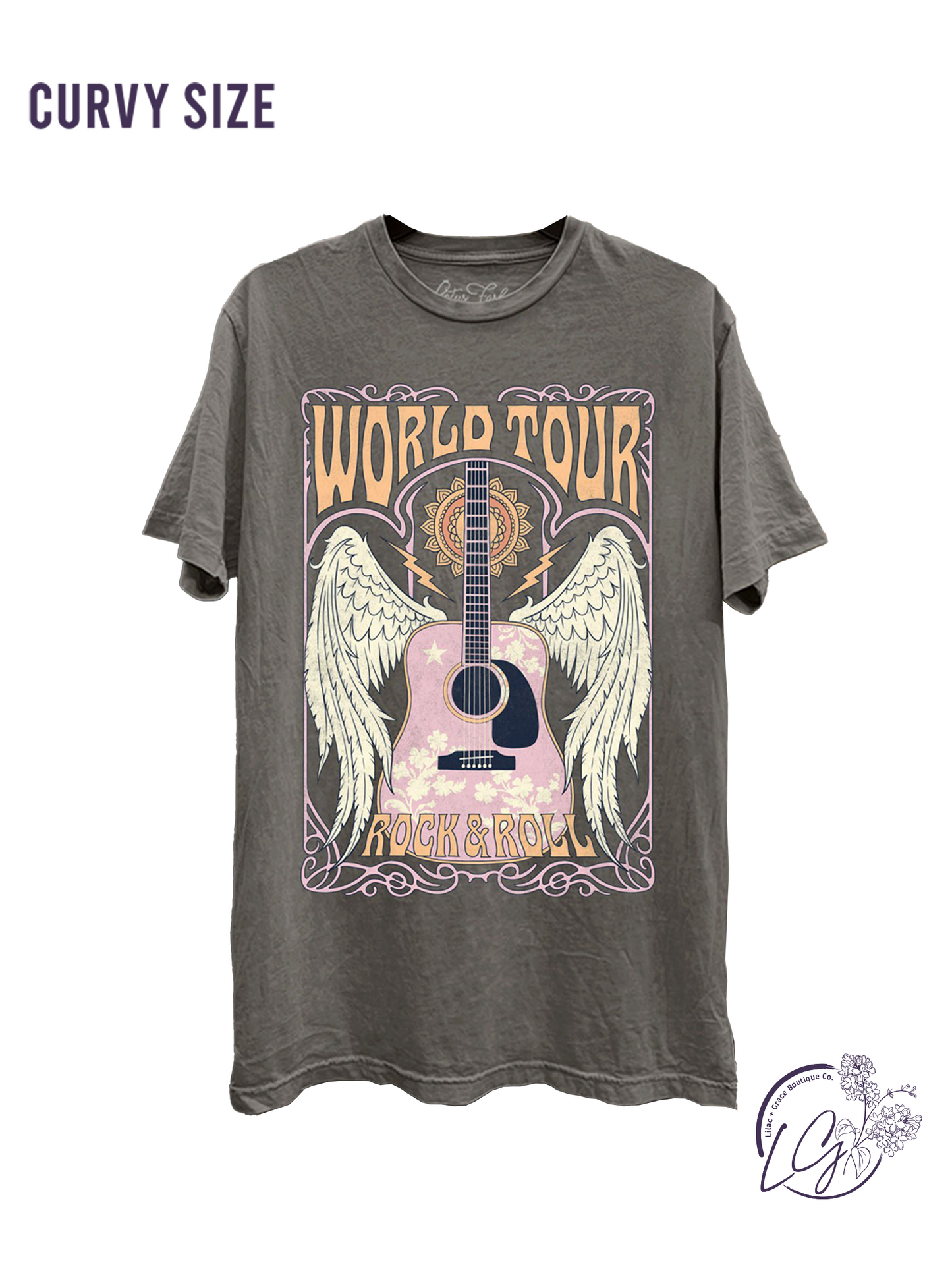 Curvy World Tour Rock & Roll Graphic Top