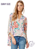 Curvy Beige Floral Lizzy Top