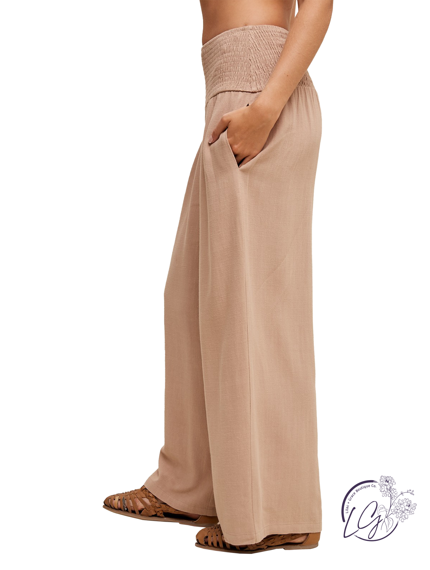 Resort Ready Smocked Linen Pants