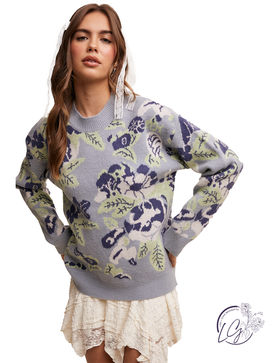 Look Away Floral Sweater